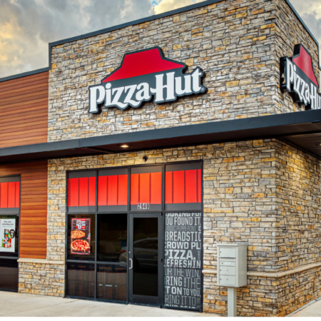 pizza hut exterior with modern storefront