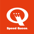 logo speed queen sur fond orange vif