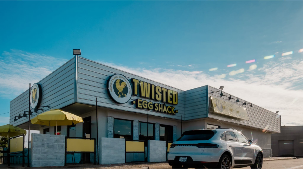 twisted egg shack: modern restaurant exterior