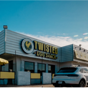 twisted egg shack: modern restaurant exterior