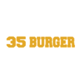 logo minimalista 35 burger dorado