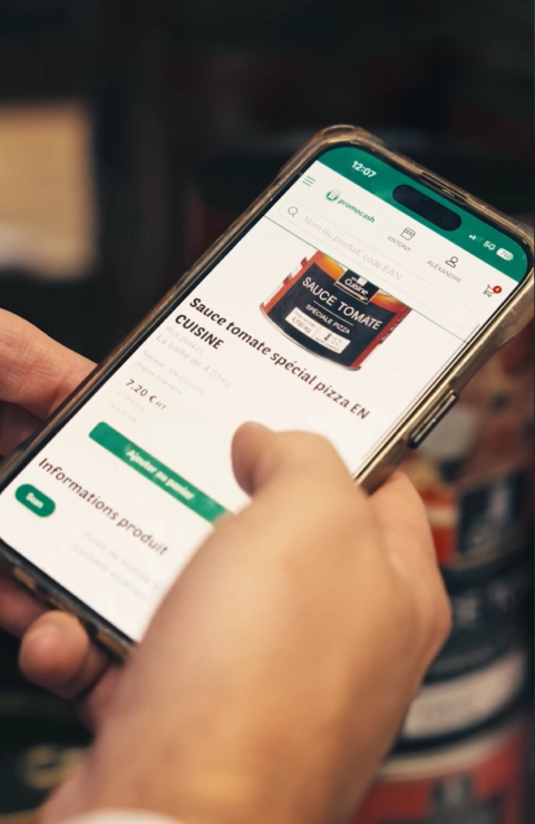achat de sauce tomate sur smartphone