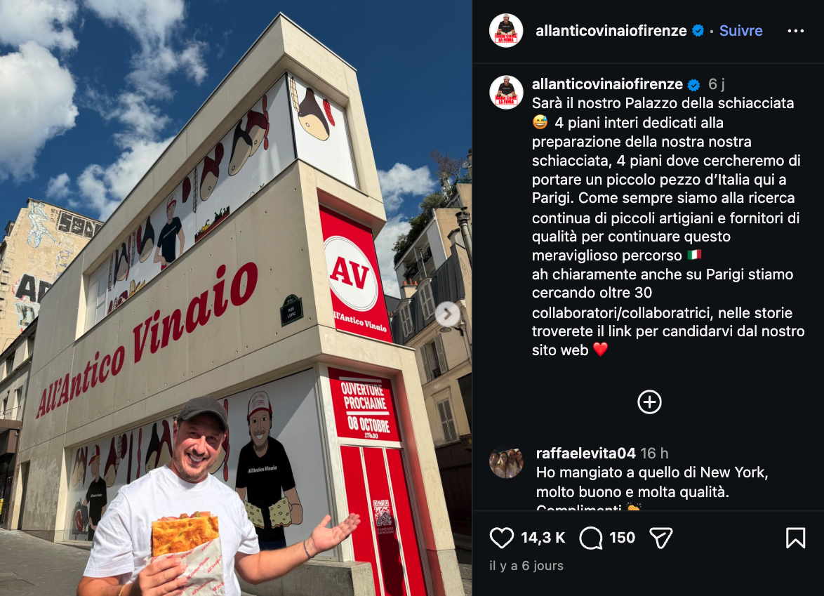 all’antico vinaio paris : ouverture prochaine en images