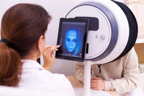 analyse faciale clinique sur scanner high tech