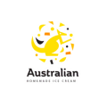 logo australian homemade ice cream moderne