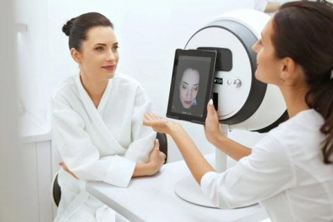 consultation esthétique avec analyse faciale digitale