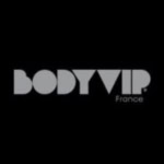 logo bodyvip france gris sur fond noir