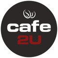 café 2u: logo rond moderne noir et rouge