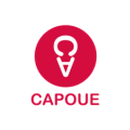 logo capoue rouge minimaliste sur fond blanc