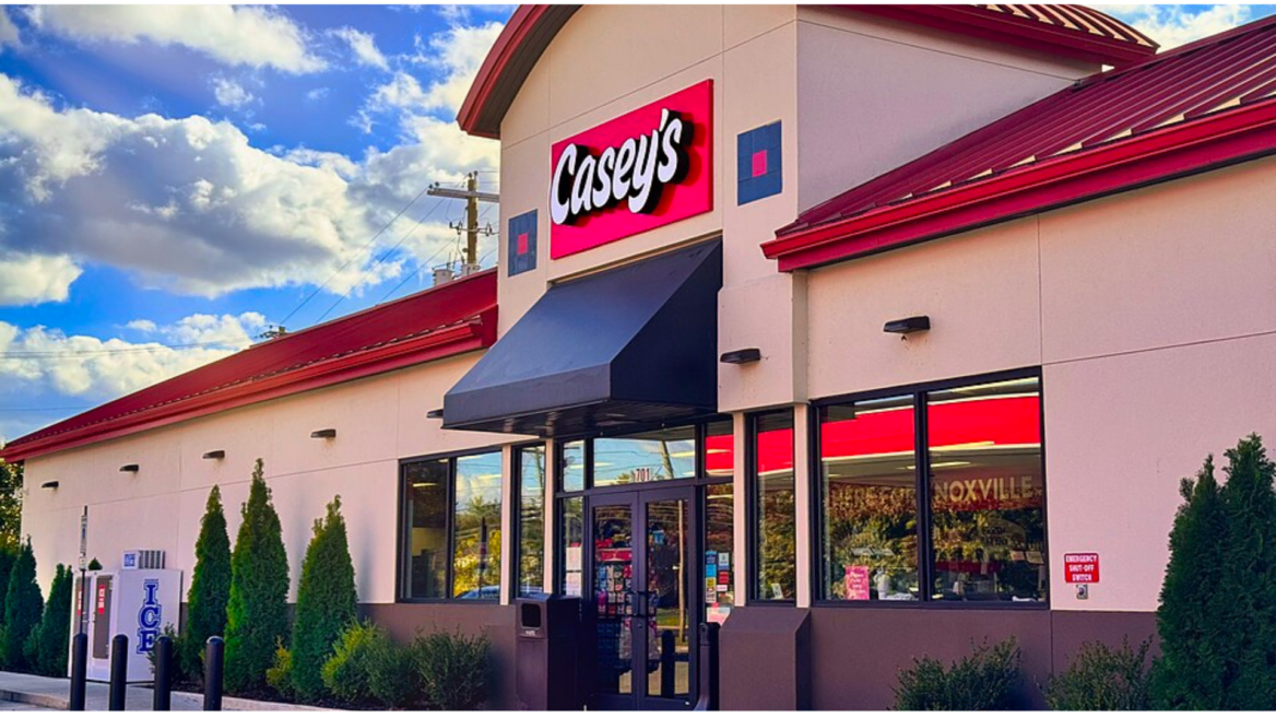 casey’s convenience store exterior under blue sky