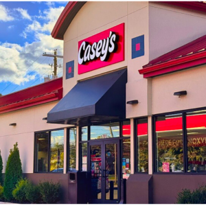 casey’s convenience store exterior under blue sky