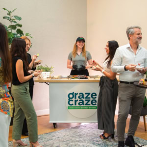 charcuterie networking event with gourmet grazing table