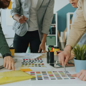réunion design : palette couleurs en Équipe