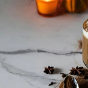spiced latte with star anise and cinnamon