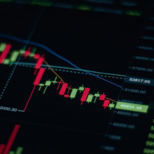 crypto trading chart in sharp downtrend