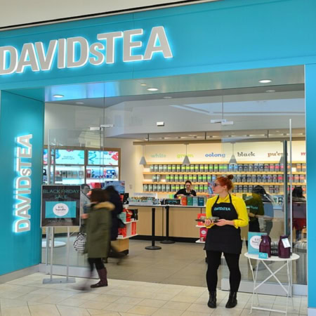 boutique davidstea en centre commercial lumineux