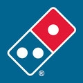 domino logo on blue background