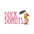 duck donuts logo with duck mascot and donut