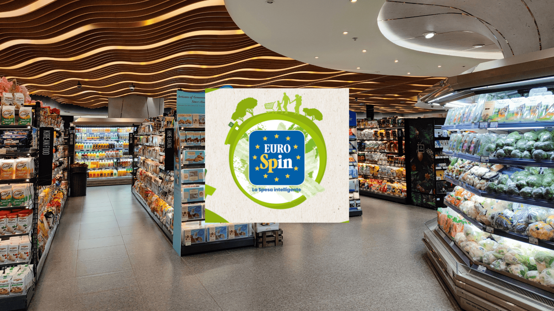 supermercato euro spin internazionale, reparto ortofrutta moderno