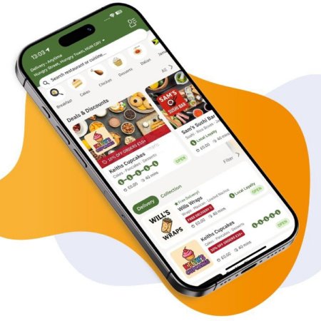 mockup dapplication de livraison sur smartphone