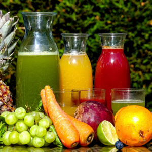 vibrant fruit and juice still life
