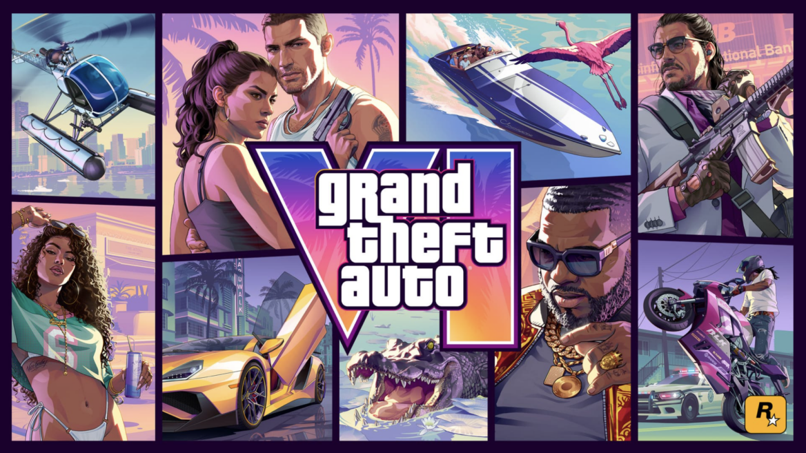 collage promozionale di grand theft auto vi in stile miami