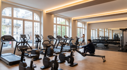 salle de sport moderne et lumineuse avec cardio