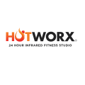 hotworx logo, orange and black fitness branding