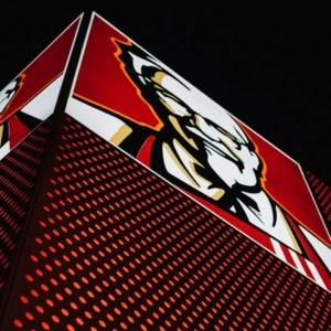 illuminated animal graphic led tower art