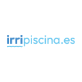 logo irri piscina azul sobre fondo blanco
