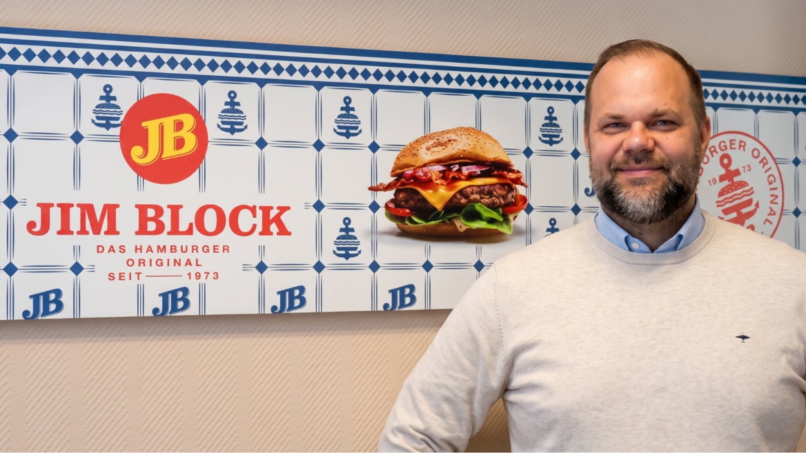 porträt vor jim block burgerwerbung