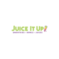 juice it up! green logo with pink smoothie cup