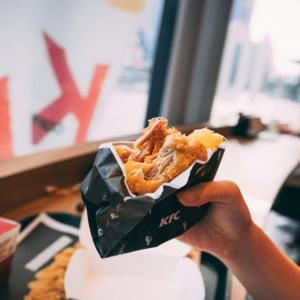 kfc fried chicken sandwich close up