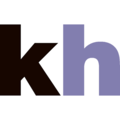 minimalist kh monogram logo in black and lavender