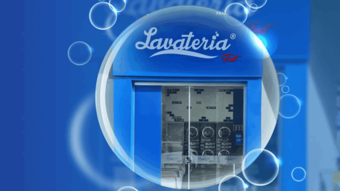 lavatéria fácil: lavandería autoservicio azul
