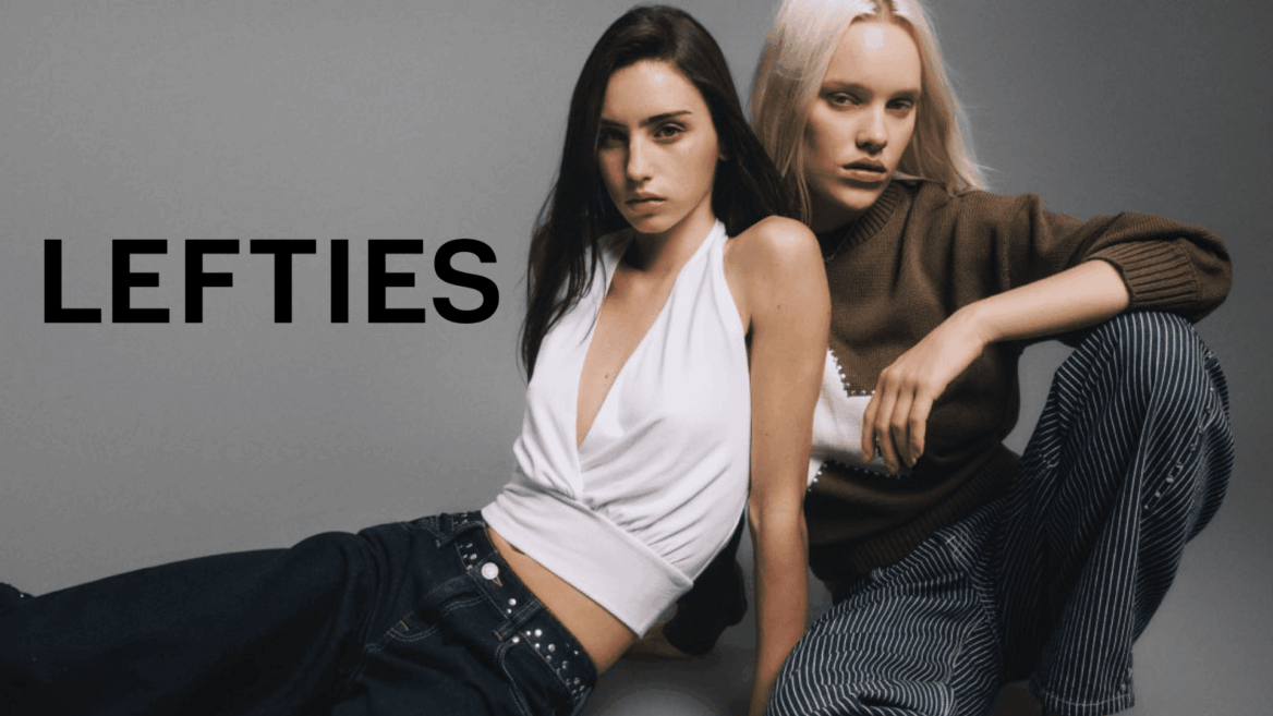 campaña lefties: dos modelos en estudio gris