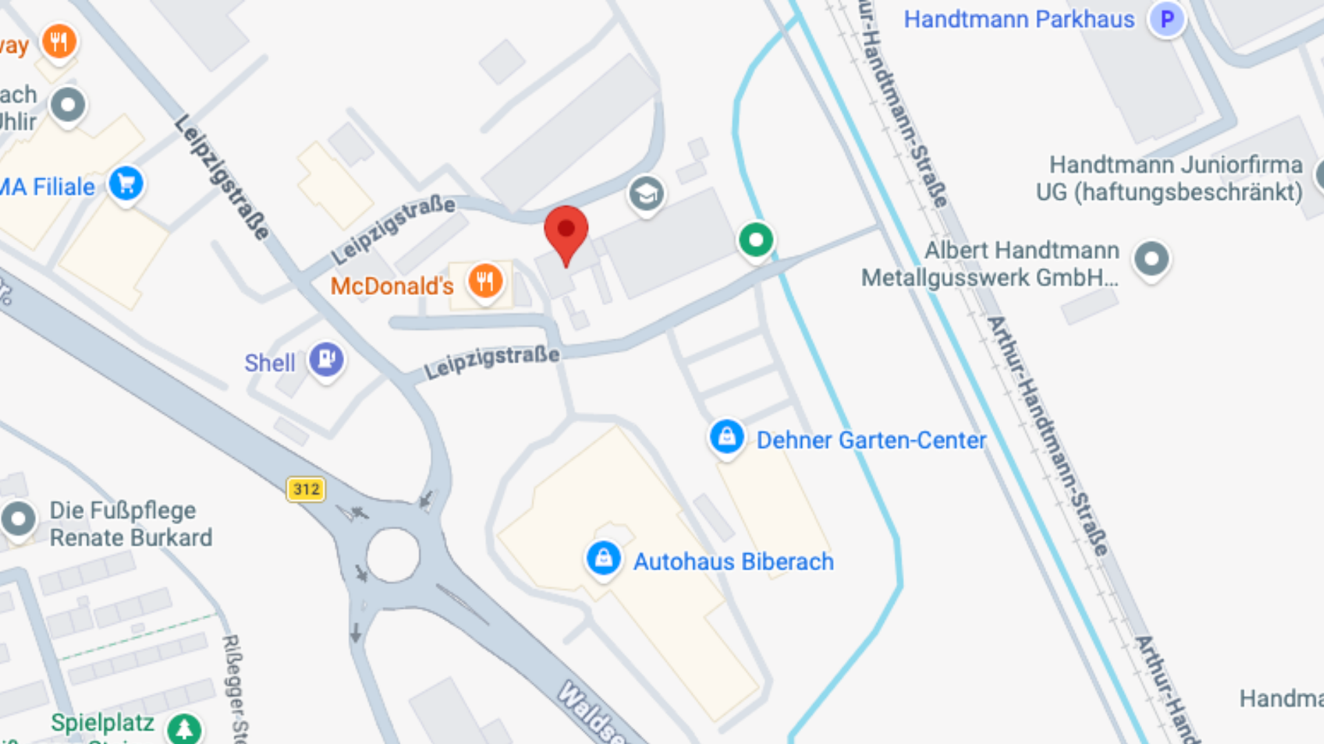 kartenansicht leipzigstraße in biberach mit pin