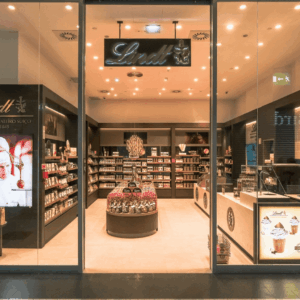 boutique lindt : vitrine moderne et Élégante