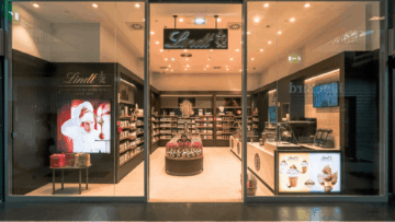 boutique lindt : vitrine moderne et Élégante