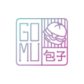 logo gomu pastel avec bol chinois et idéogrammes