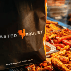 sac master poulet et poulet rôti en présentoir