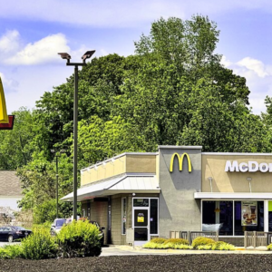 mcdonald’s restaurant exterior with roadside sign