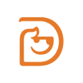 minimal orange abstract smile logo