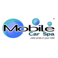 mobile car spa logo with blue bubbles