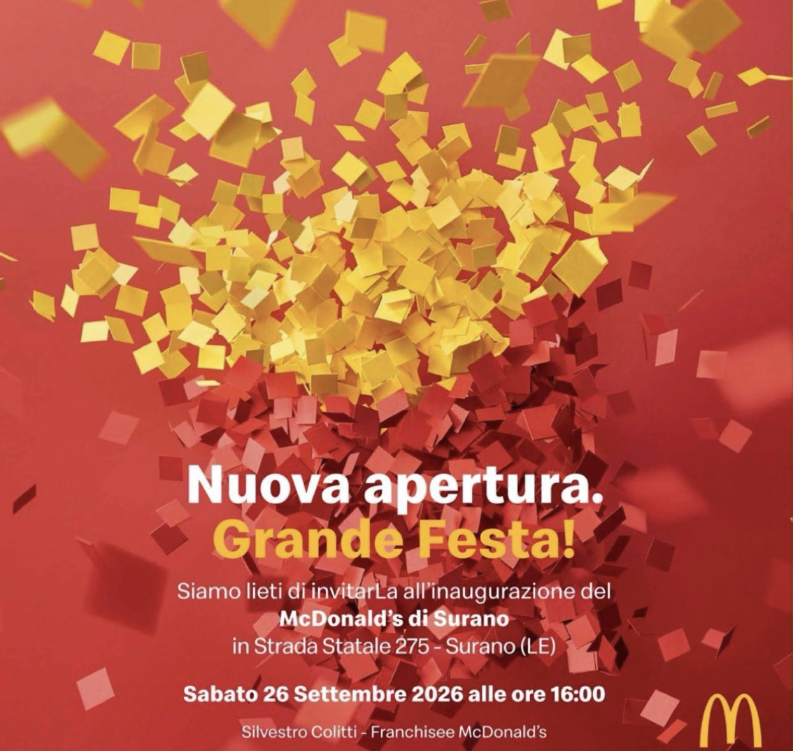 nuova apertura mcdonald’s a surano, grande festa