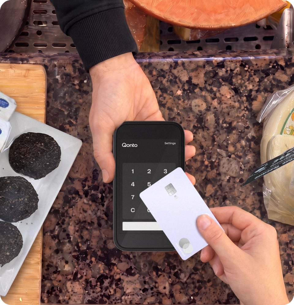 paiement sans contact chez le primeur avec qonto