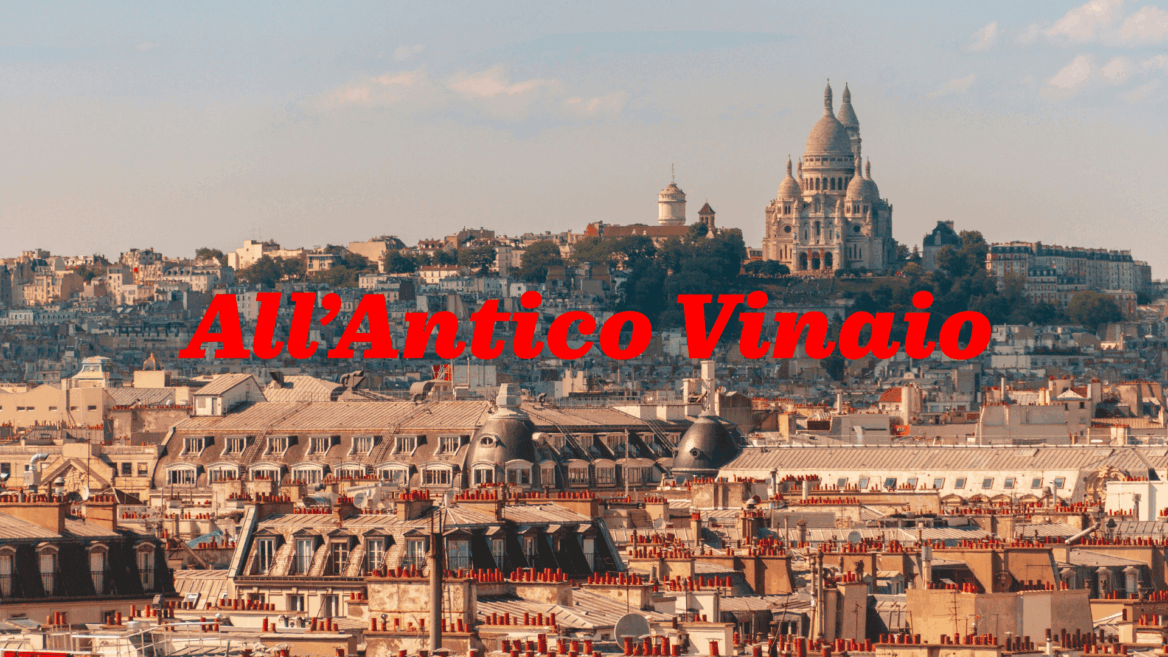 panorama di parigi con sacré cœur e all’antico vinaio