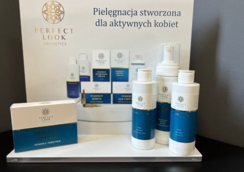 elegancka ekspozycja kosmetyków perfect look cosmetics