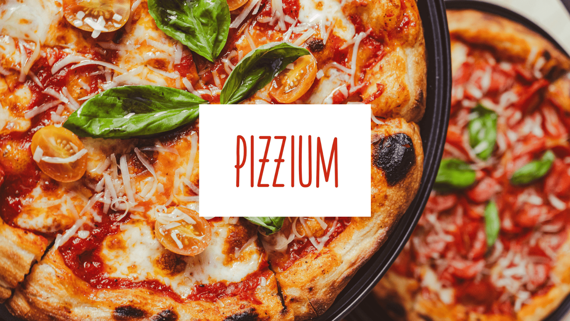 pizza margherita pizzium con logo in evidenza