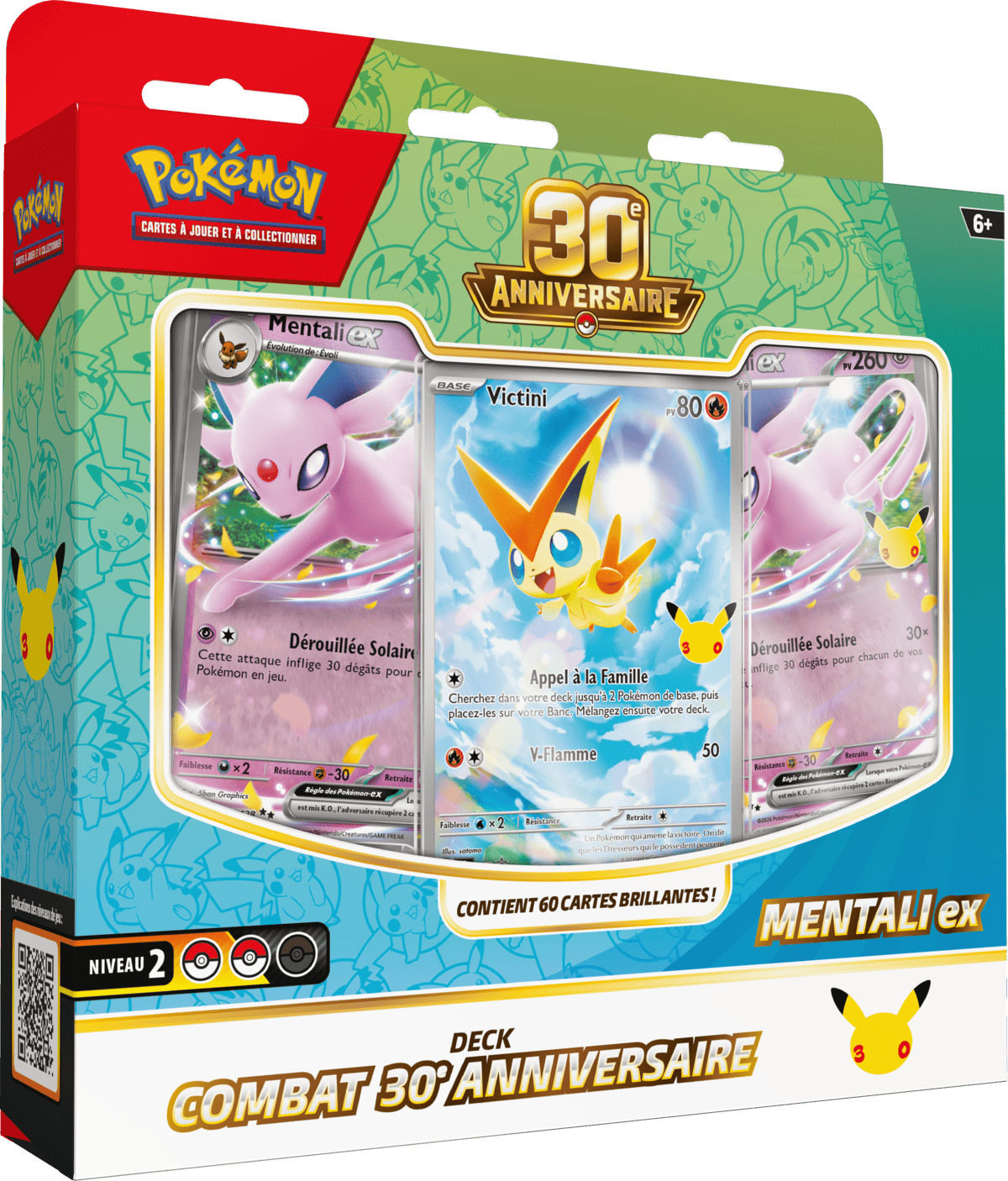 deck combat pokémon 30e anniversaire, mentali ex